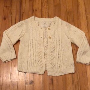 American Eagle Cropped Light Cream Sweater
